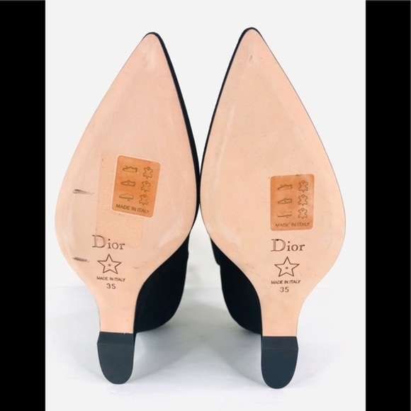DIOR DIOROUND WEDGE SUEDE ANKLE STRAP PUMPS - Picture 8 of 12